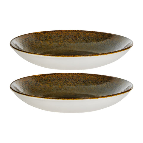 Bonna China Dhara dia.10" h:2" 44 oz. Round Brown Porcelain Bowl (Set of 2)