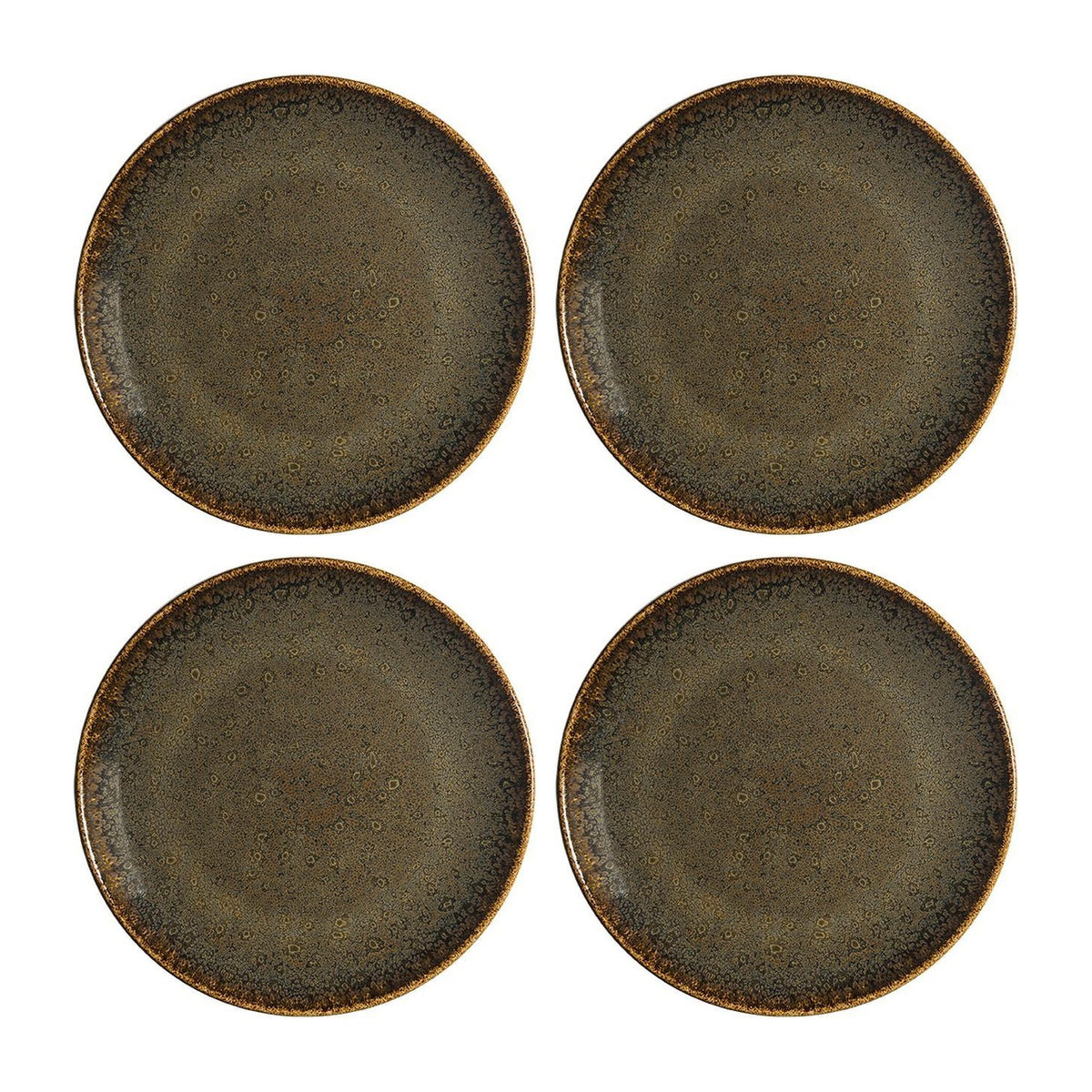 Bonna China Dhara dia.10.5"  Round Brown Porcelain Plate (Set of 4)