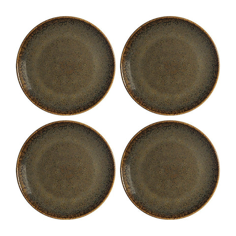 Bonna China Dhara dia.10.5"  Round Brown Porcelain Plate (Set of 4)