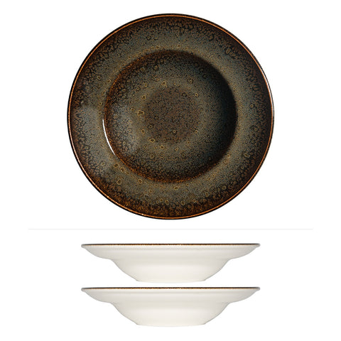 Bonna China Dhara dia.11.75" h:2.5" 19 oz. Round Brown Porcelain Bowl (Set of 2)