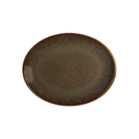 Bonna China Dhara 14.25" x 11" x h:1.25" Oval Brown Porcelain Platter