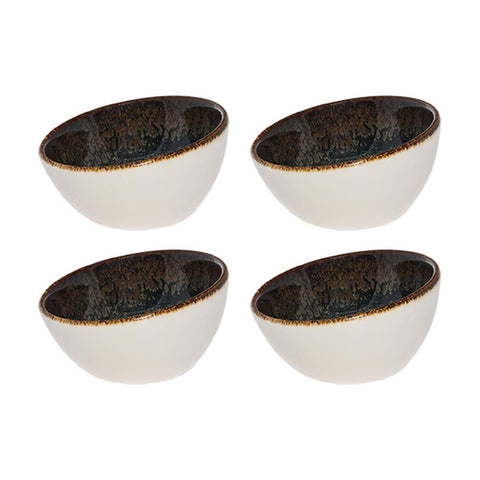 Bonna China Dhara dia.3.25" h:1.75" 2 oz. Round Brown Porcelain Ramekin (Set of 4)