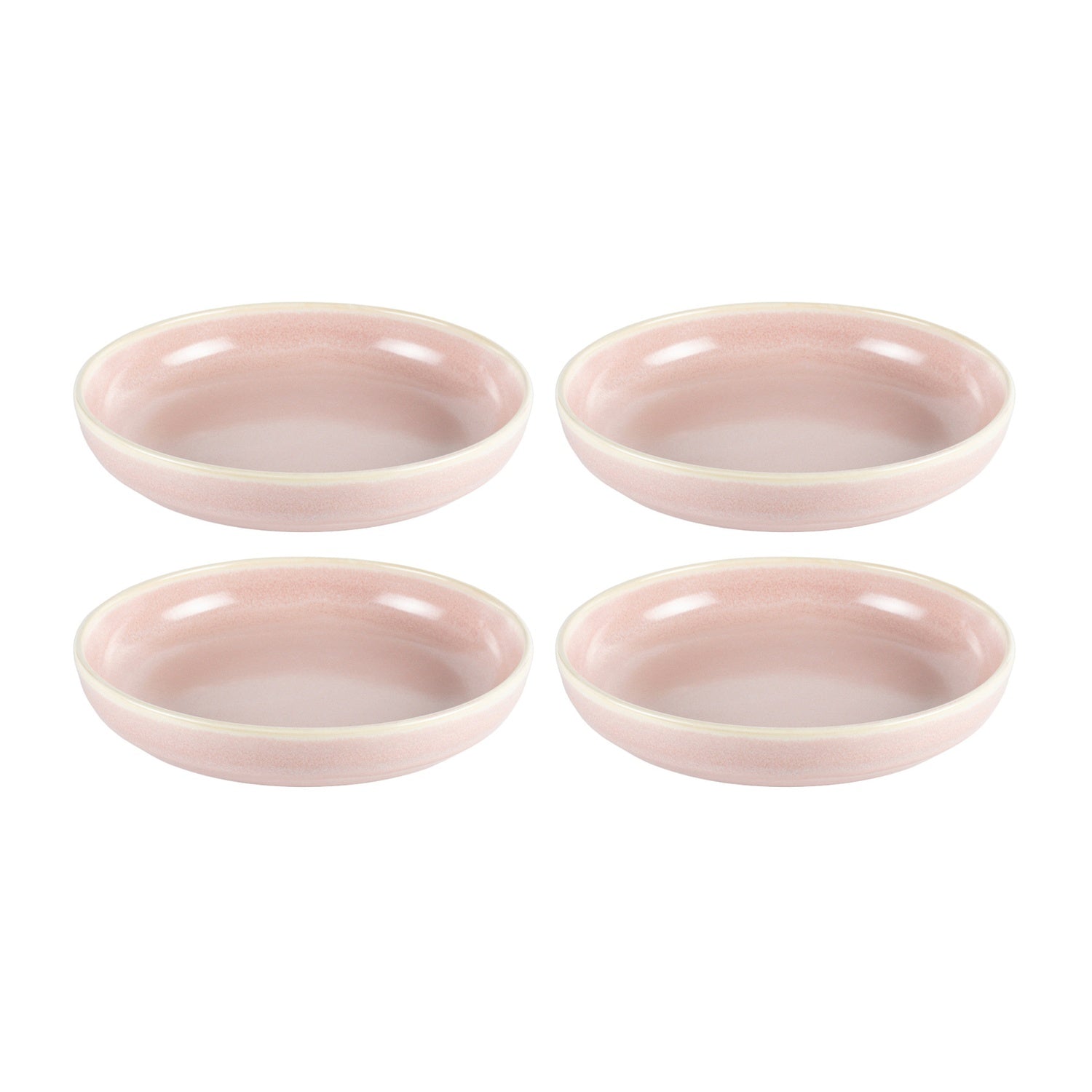 Bonna China Pink Pott Bowl dia.9" h:1.75" 36 oz. Round Pink Porcelain Bowl (Set of 4)