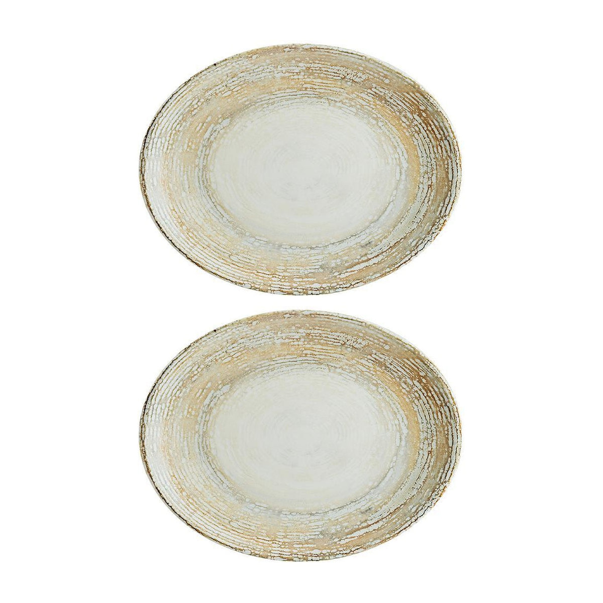 Bonna China Sands 9.75" x 7.5" x h:1" Oval Decorated Porcelain Platter (Set of 2)