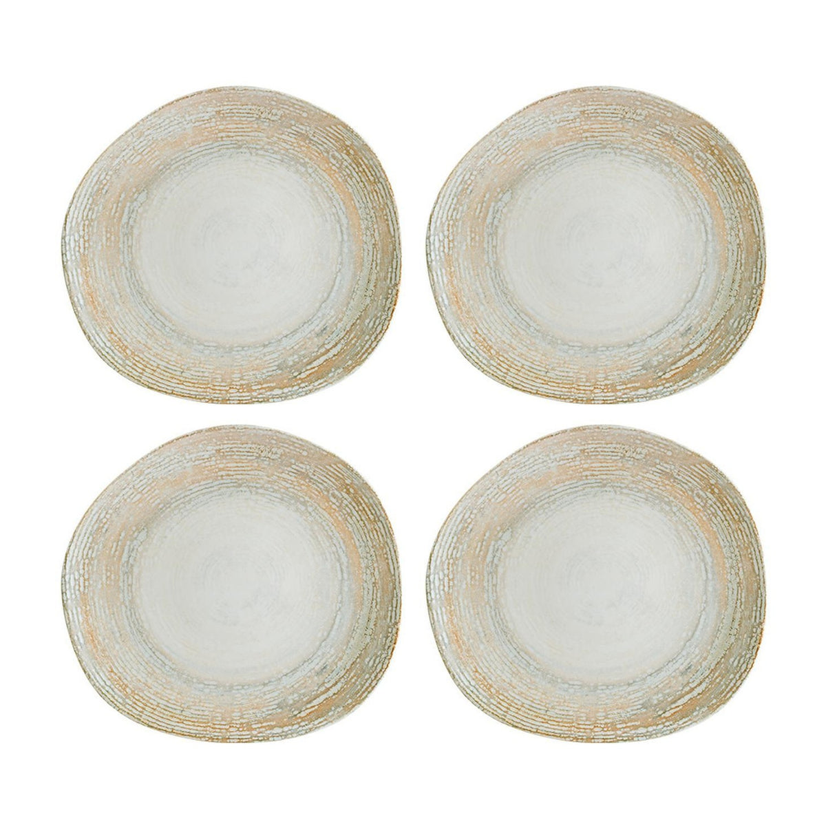 Bonna China Sands 6" x 5.5"  Organic Decorated Porcelain Plate (Set of 4)