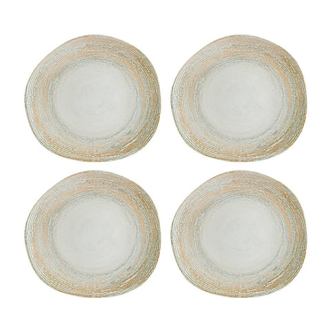 Bonna China Sands 6" x 5.5"  Organic Decorated Porcelain Plate (Set of 4)