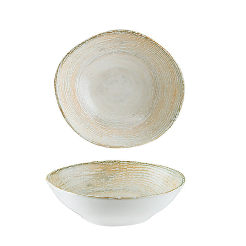 Bonna China Sands 7" x 6.5" x h:2" 17 oz. Organic Decorated Porcelain Bowl (Set of 4)