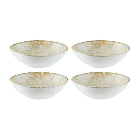 Bonna China Sands 7" x 6.5" x h:2" 17 oz. Organic Decorated Porcelain Bowl (Set of 4)