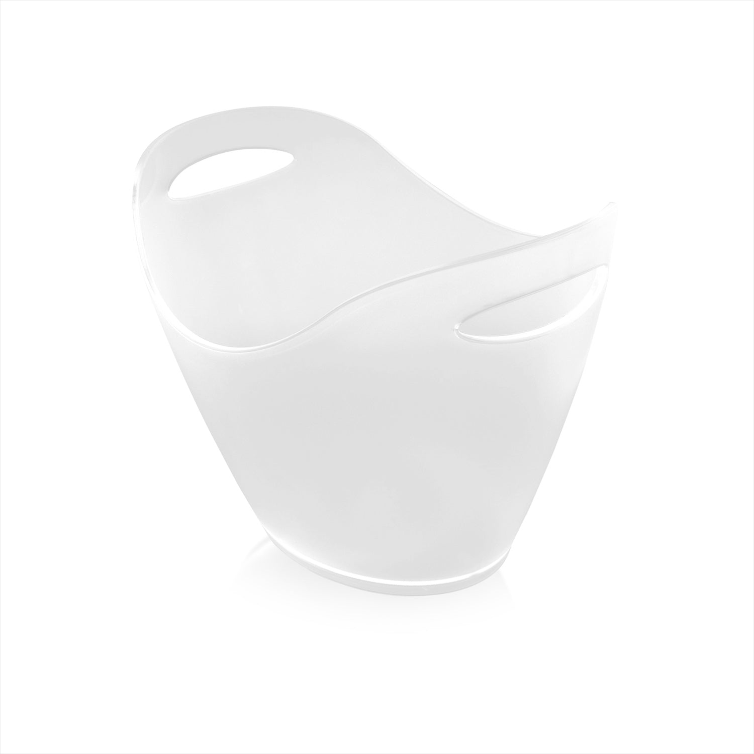 Oval White Polycarbonate Ice Bucket 13.75" x 13.75" x h:10"