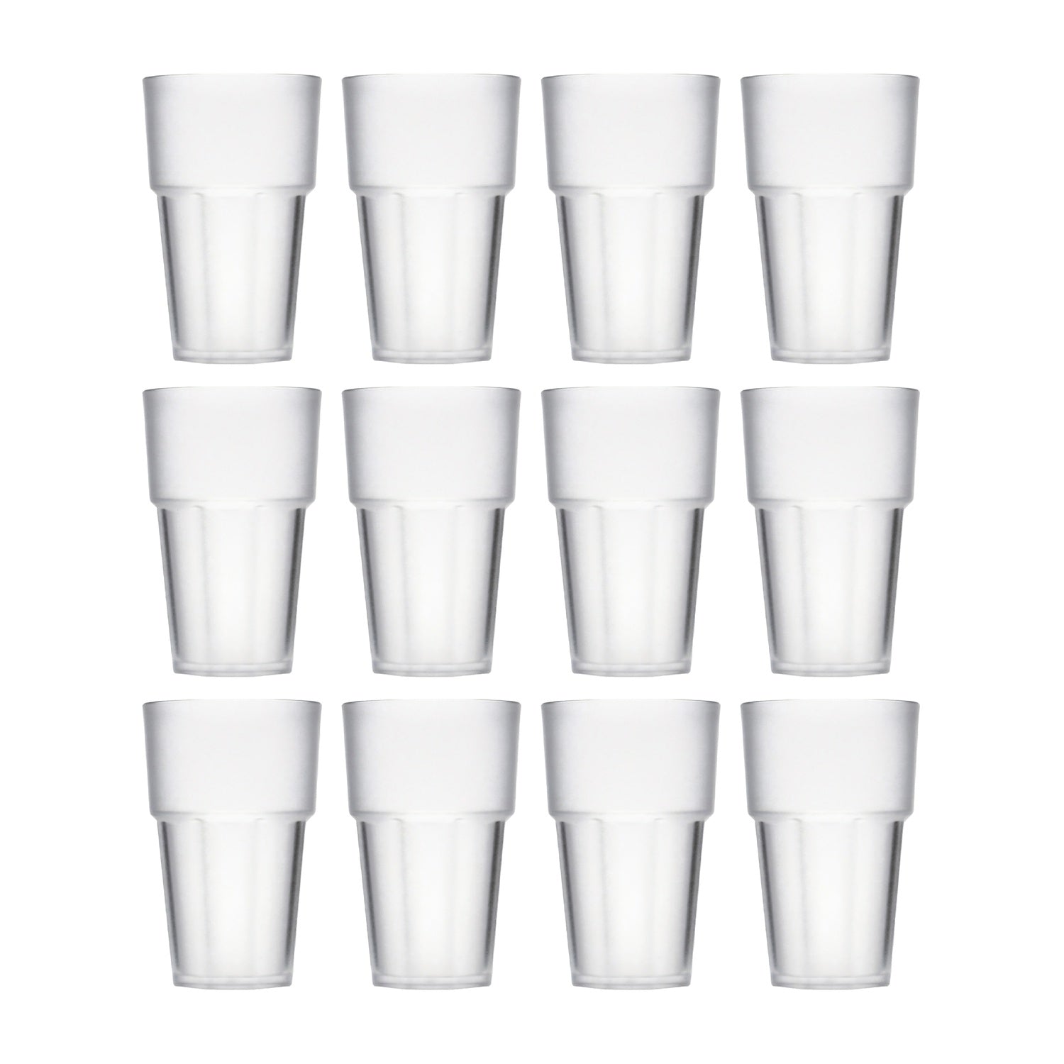 Round Frosted Polycarbonate Tumbler  dia.3.25" h:5.25" 14 oz. (Set of 12)