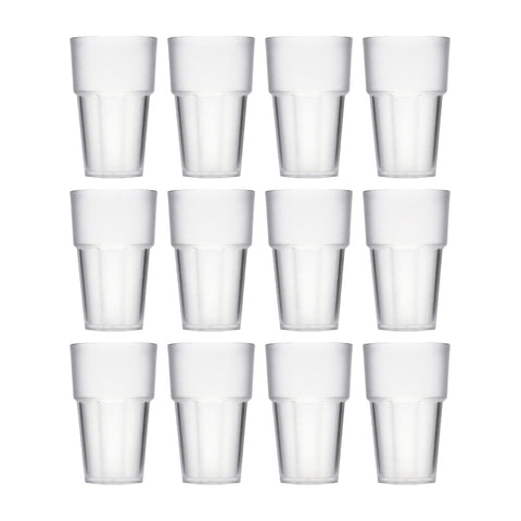 Round Frosted Polycarbonate Tumbler  dia.3.25" h:5.25" 14 oz. (Set of 12)