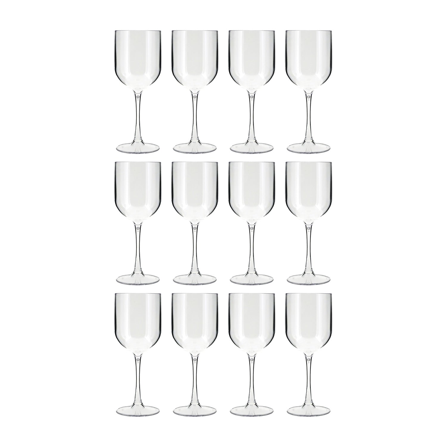 Round Clear Polycarbonate Cocktail/Wine dia.3.25" h:8.75" 16 oz. (Set of 12)