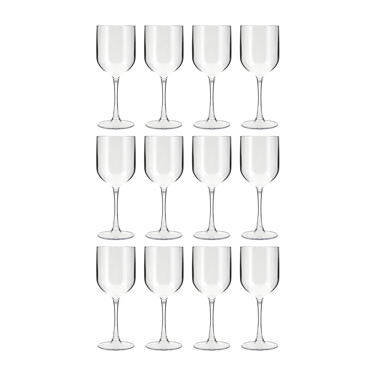 Round Clear Polycarbonate Cocktail/Wine dia.3.25" h:8.75" 16 oz. (Set of 12)