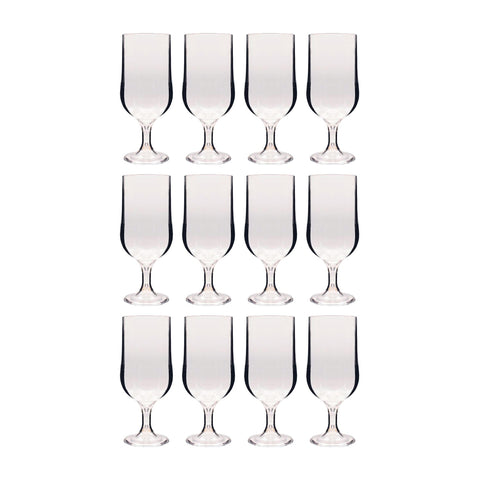 Round Clear Polycarbonate Goblet  dia.2.75" h:7" 13 oz. (Set of 12)