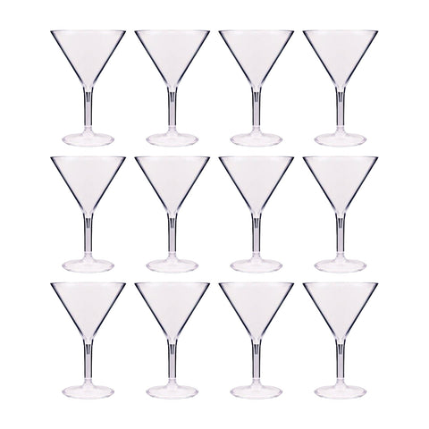 Round Clear Polycarbonate Martini dia.4.5" h:6.5" 9 oz. (Set of 12)