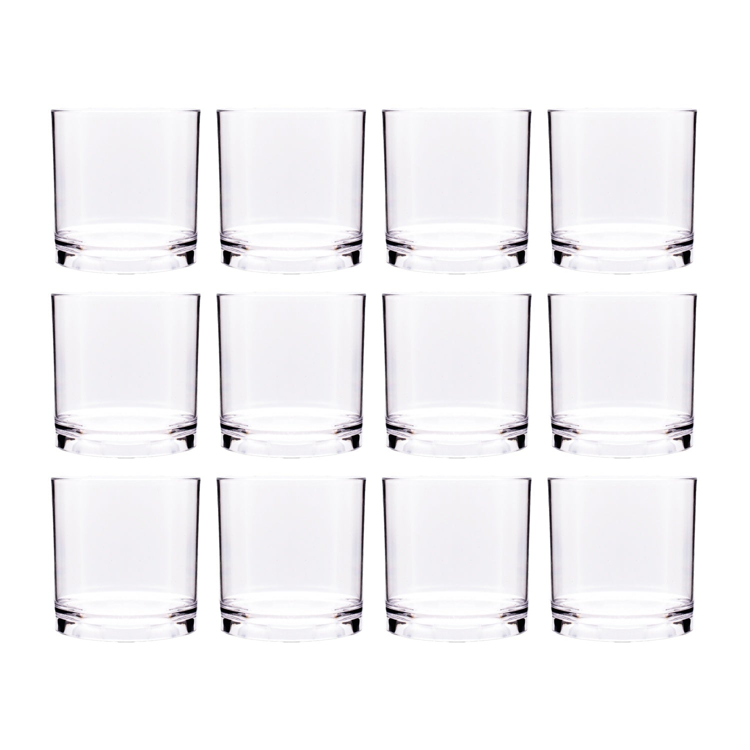 Round Clear Polycarbonate Whisky Glass dia.3" h:3" 8 oz. (Set of 12)