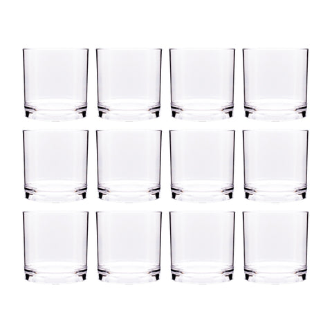 Round Clear Polycarbonate Whisky Glass dia.3" h:3" 8 oz. (Set of 12)