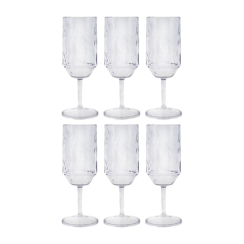 Round Clear Polycarbonate Goblet dia.2.75" h:8.25" 14 oz. (Set of 6)