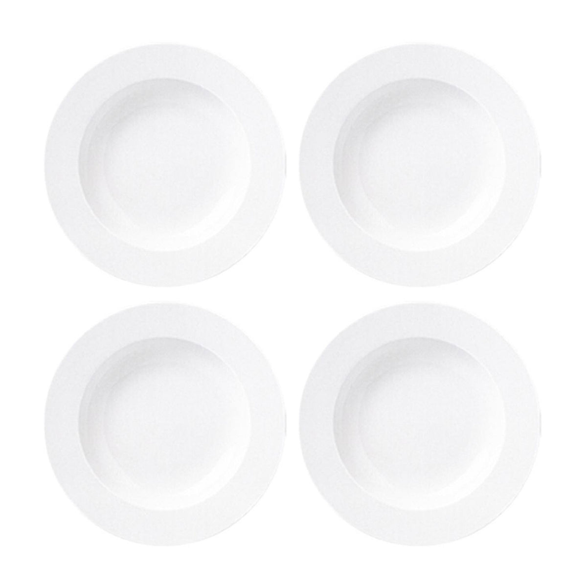 Porcelain Delta dia.10" h:2" 10 oz. Round White Porcelain Bowl (Set of 4)