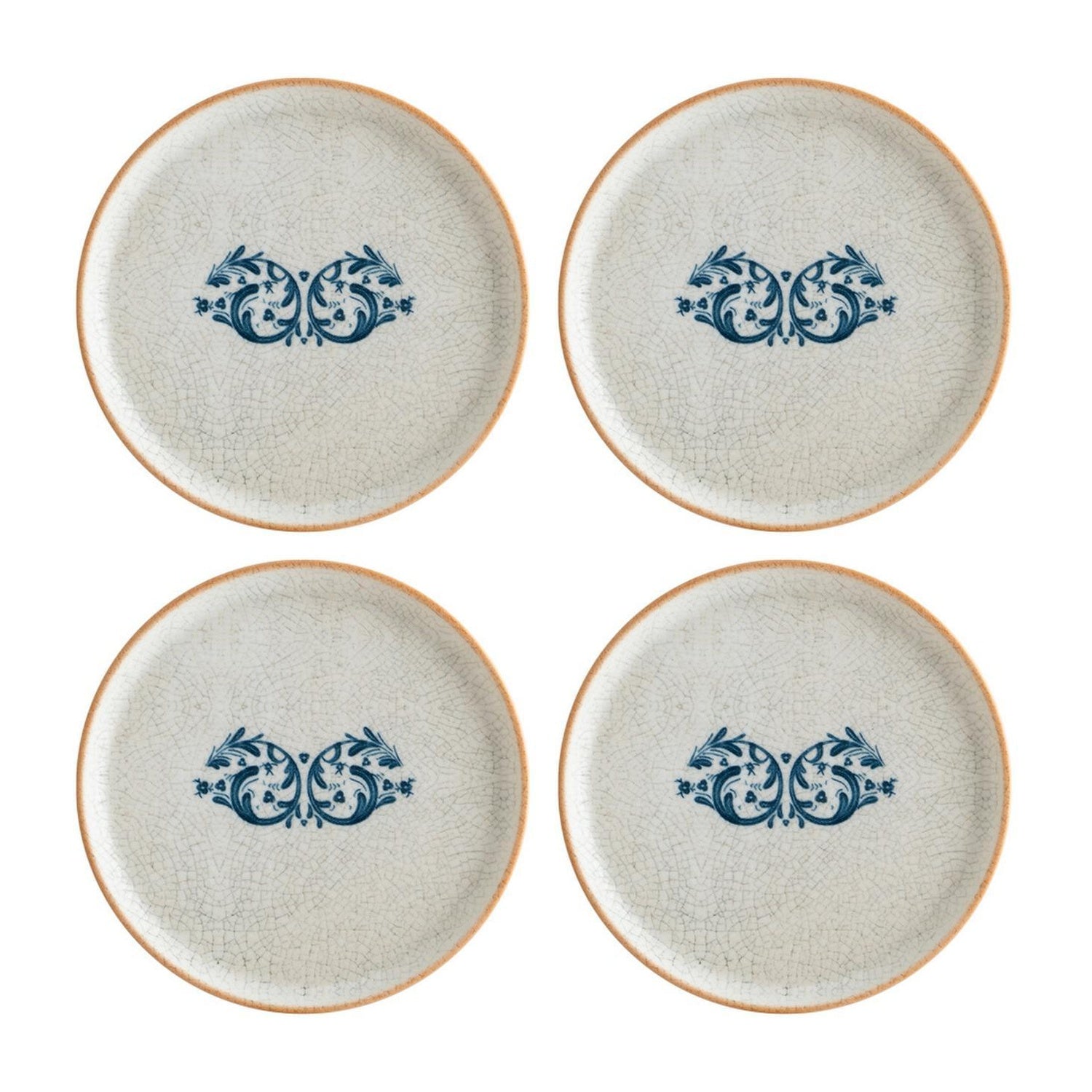 Bonna China Viento dia.6.25"  Round Decorated Porcelain Plate (Set of 4)