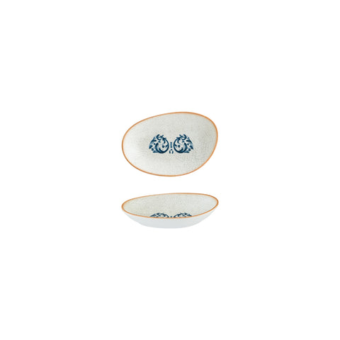 Bonna China Viento 6" x 4" x h:1" Organic Decorated Porcelain Platter (Set of 2)