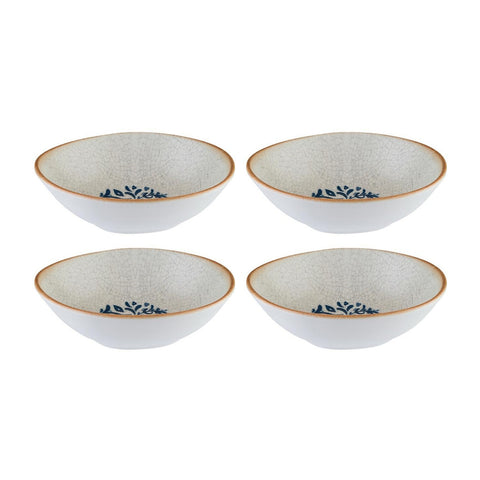 Bonna China Viento 7" x 6.5" x h:2" 17 oz. Organic Decorated Porcelain Bowl (Set of 4)