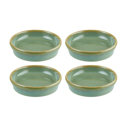 Bonna China Sage dia.4" h:1" 1 oz. Round Green Porcelain Bowl (Set of 4)