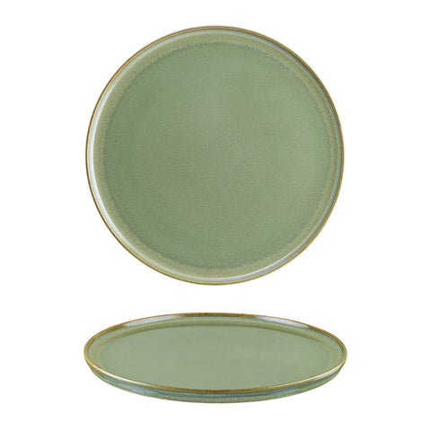 Bonna China Sage dia.6.25"  Round Green Porcelain Plate (Set of 4)