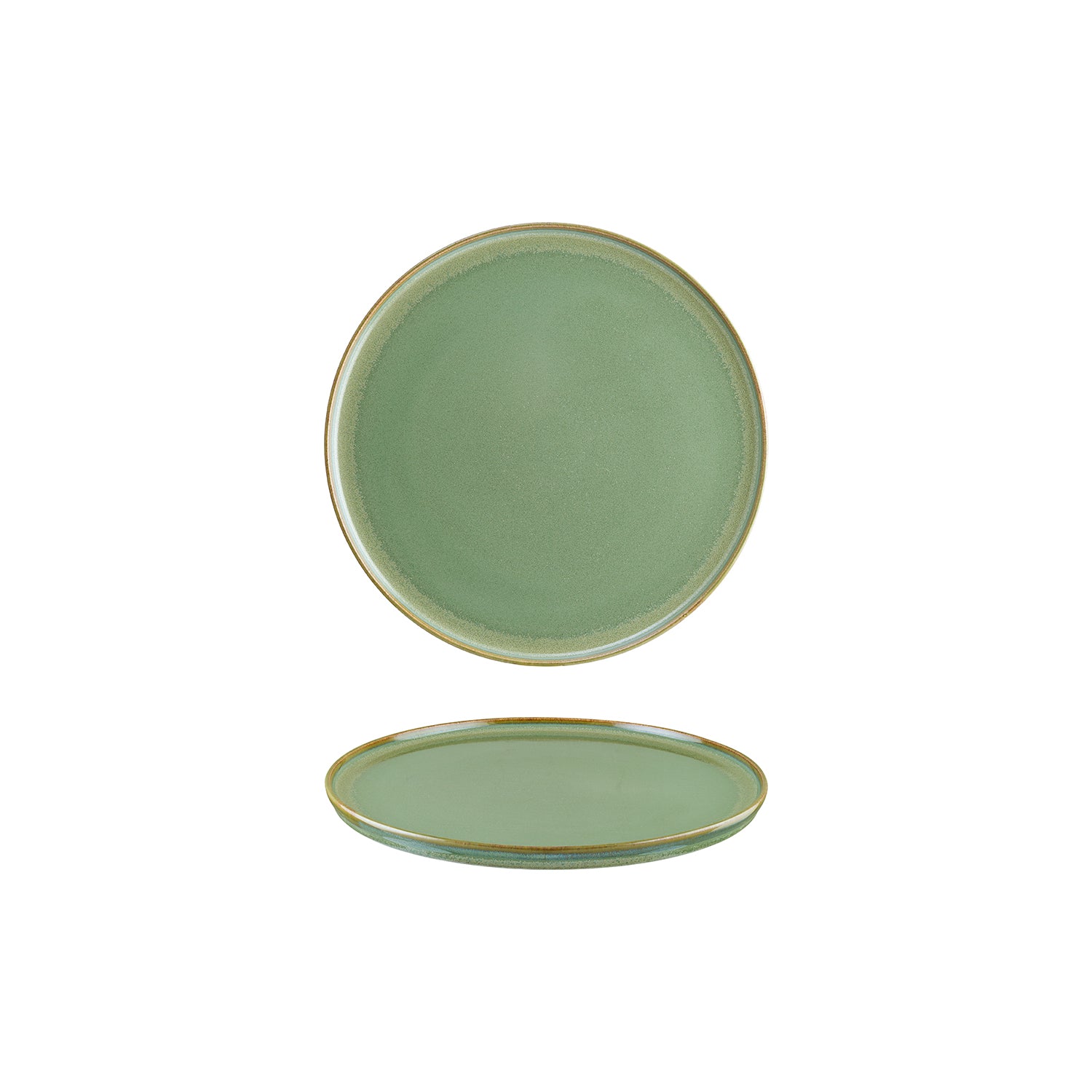 Bonna China Sage dia.8.75"  Round Green Porcelain Plate (Set of 4)