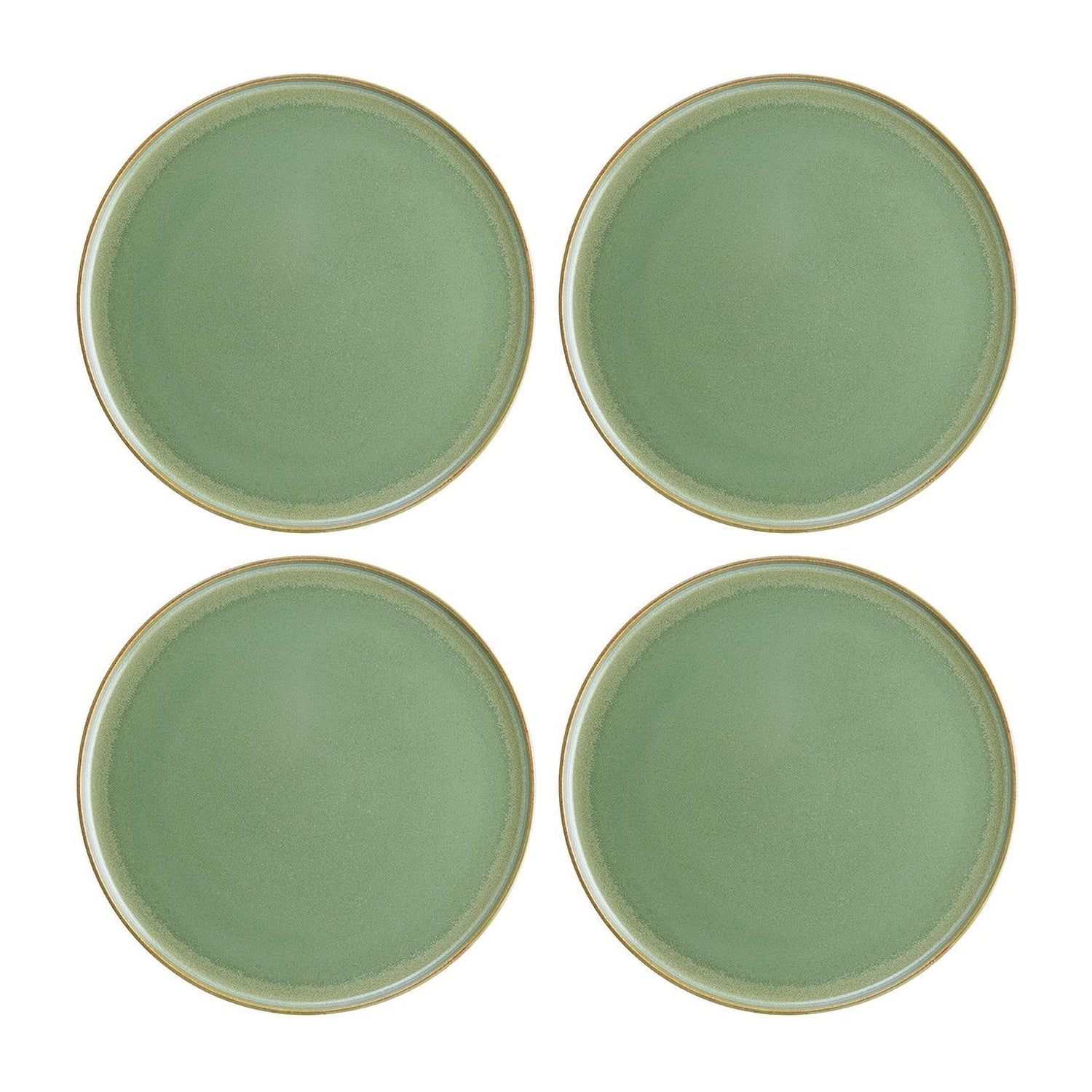 Bonna China Sage dia.8.75"  Round Green Porcelain Plate (Set of 4)