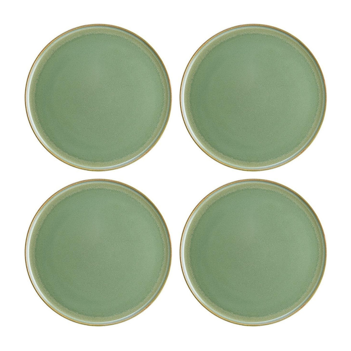 Bonna China Sage dia.8.75"  Round Green Porcelain Plate (Set of 4)