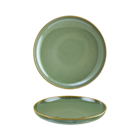 Bonna China Sage dia.10.75" h:2.25" Round Green Porcelain Deep Plate