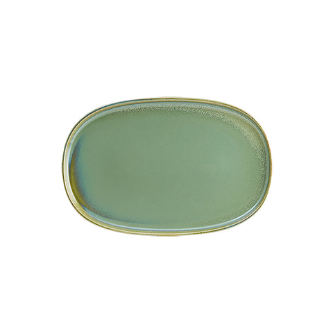 Bonna China Sage 13" x 9" x h:0.75" Oval Green Porcelain Platter