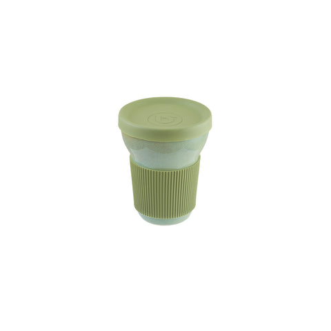 Sage dia.3.75" h:4.75" 12 oz. Round Green Porcelain Mug (Set of 2)