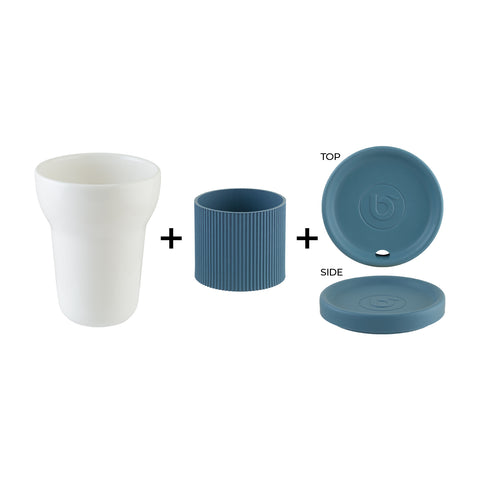 Softline Handleless  dia.3.75" h:4.75" 12 oz. Round Porcelain Mug (Set of 2)