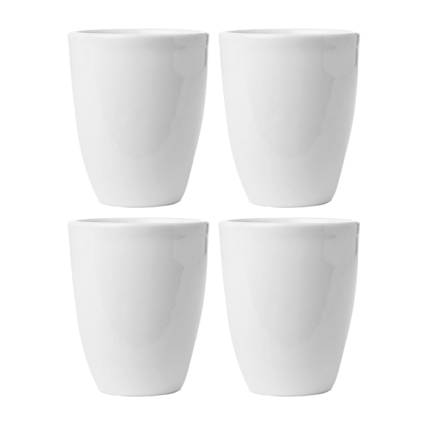 Santa Monica Round White Porcelain Mug  dia.3" h:3.5" 8 oz. (Set of 4)