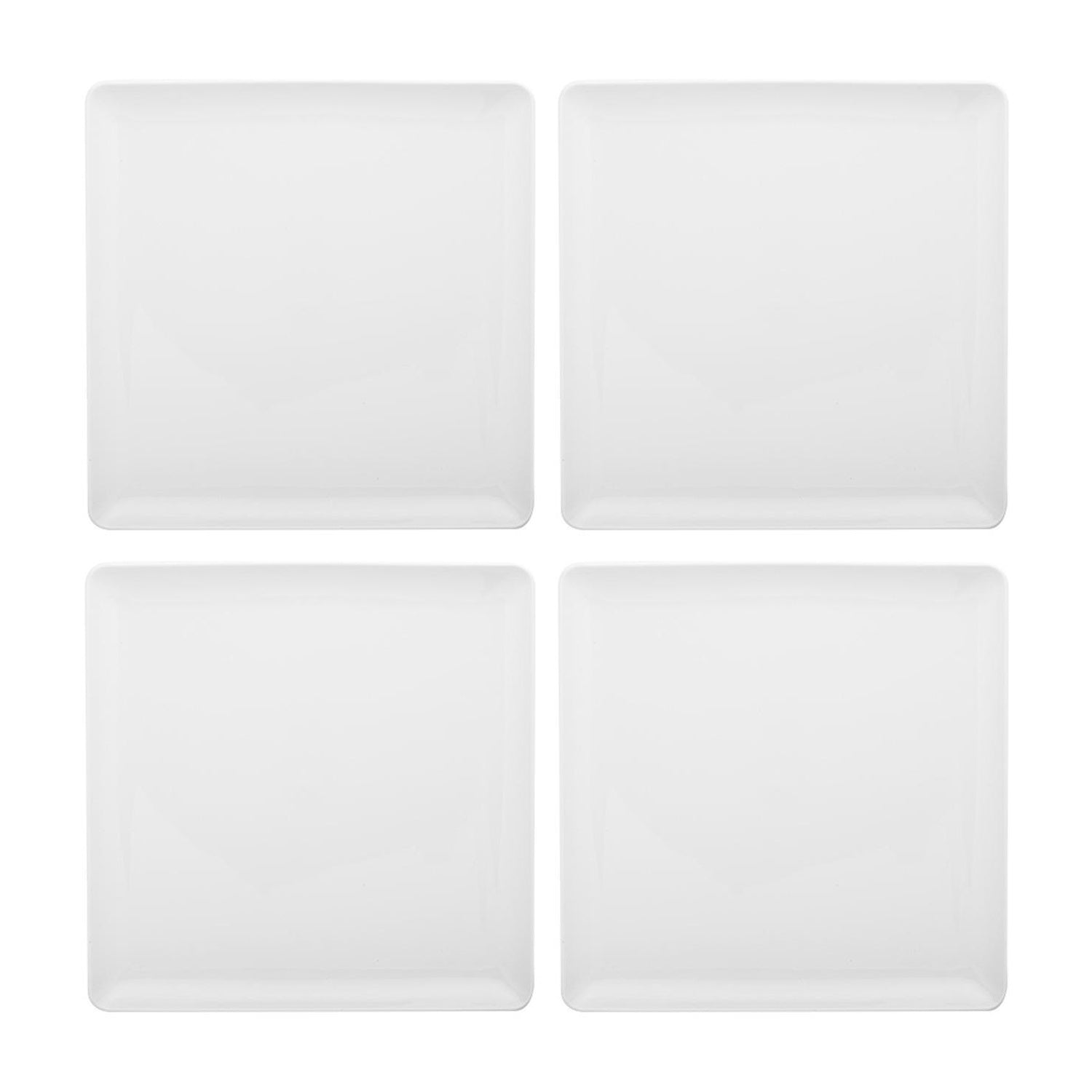 Porcelain Santa Monica 6" x 6" Square White Porcelain Plate (Set of 4)