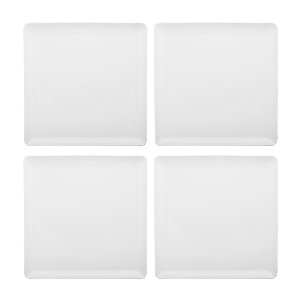 Porcelain Santa Monica 6" x 6" Square White Porcelain Plate (Set of 4)