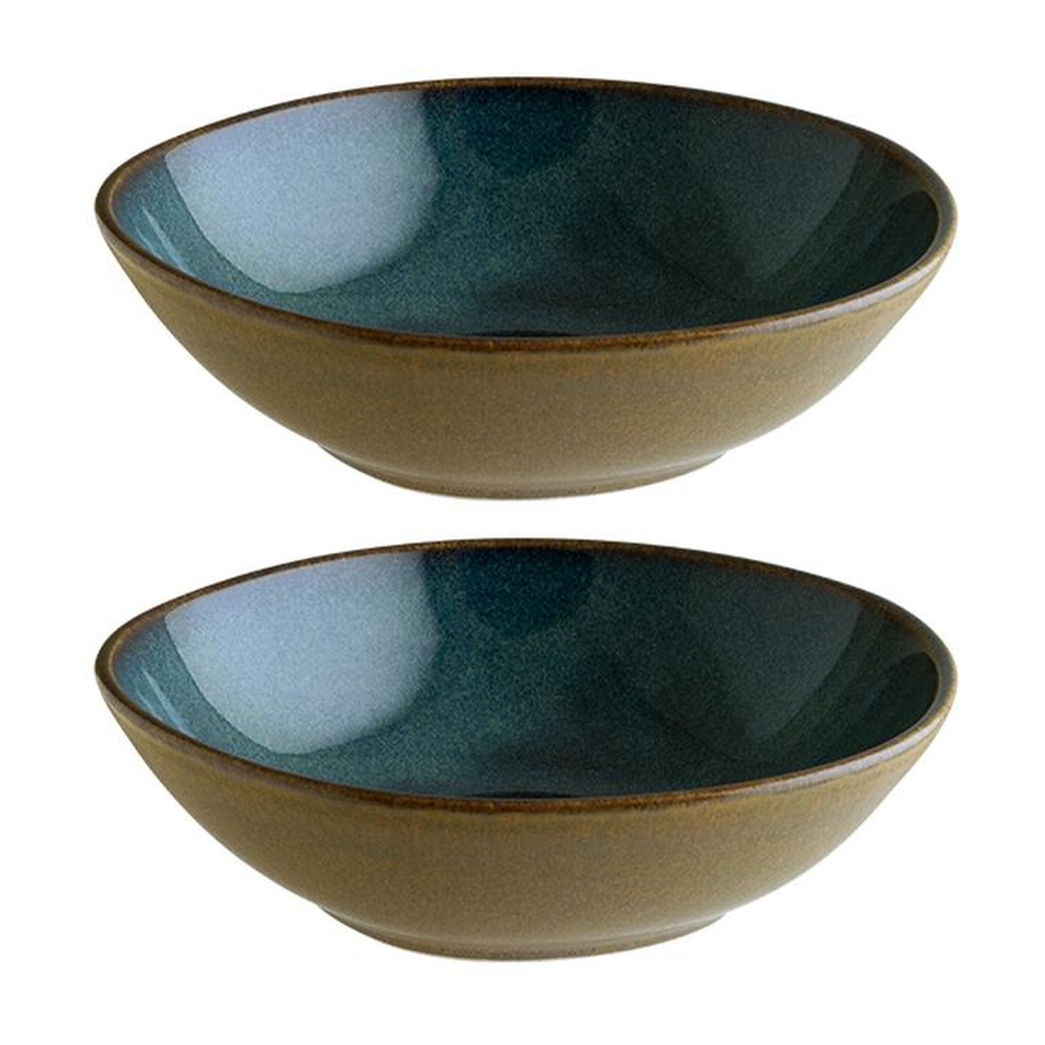 Bonna China Sphere Ocean 7" x 6.5" x h:2" 16 oz. Organic Blue Porcelain Bowl (Set of 2)