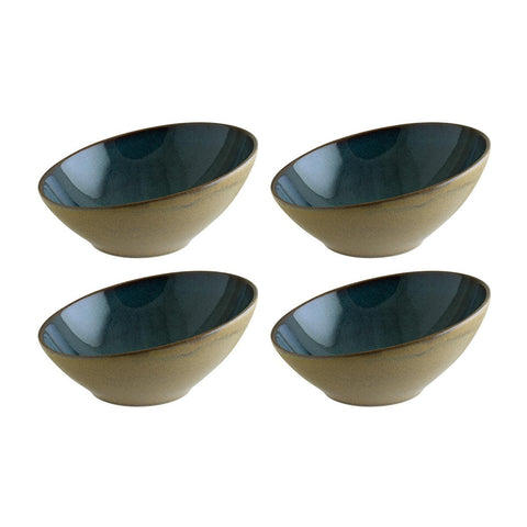 Bonna China Sphere Ocean dia.6.5" h:3" 12 oz. Round Blue Porcelain Bowl (Set of 4)