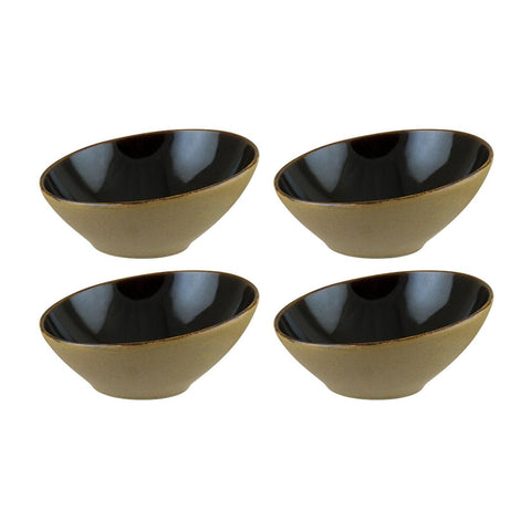 Bonna China Sphere Ocean dia.6.5" h:3" 12 oz. Round Black Porcelain Bowl (Set of 4)