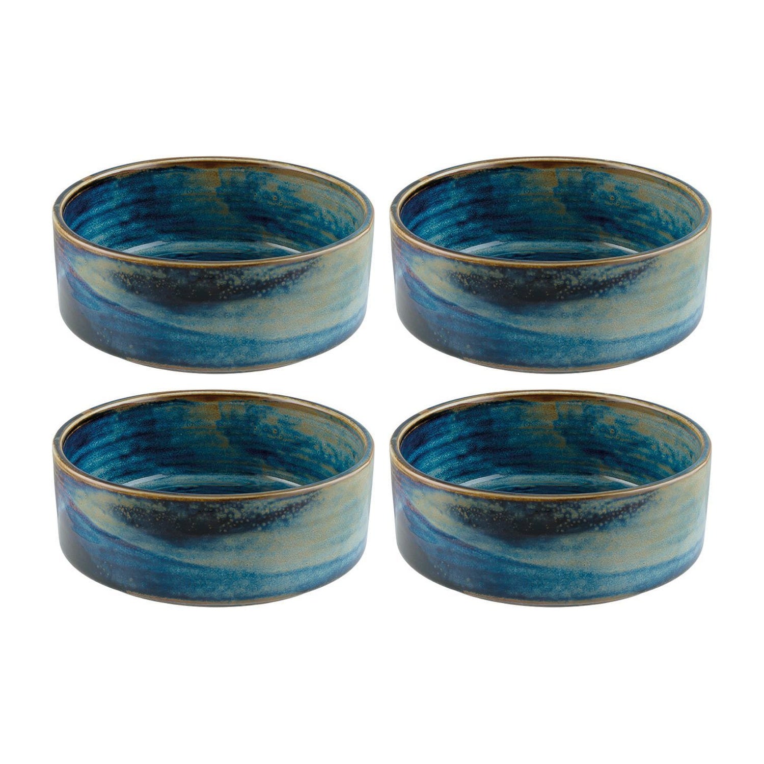 Bonna China Sapphire dia.5.25" h:2" 15 oz. Round Blue Porcelain Bowl (Set of 4)