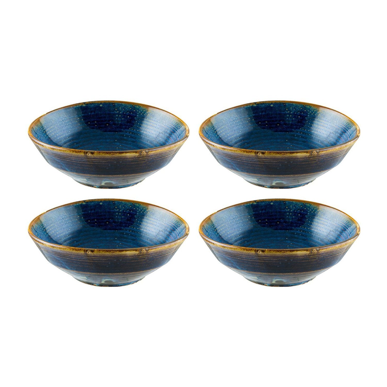 Bonna China Sapphire dia.6.5" h:2.25" 14 oz. Round Blue Porcelain Bowl (Set of 4)