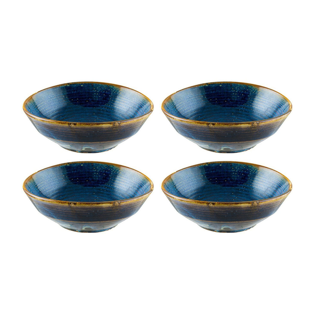 Bonna China Sapphire dia.6.5" h:2.25" 14 oz. Round Blue Porcelain Bowl (Set of 4)