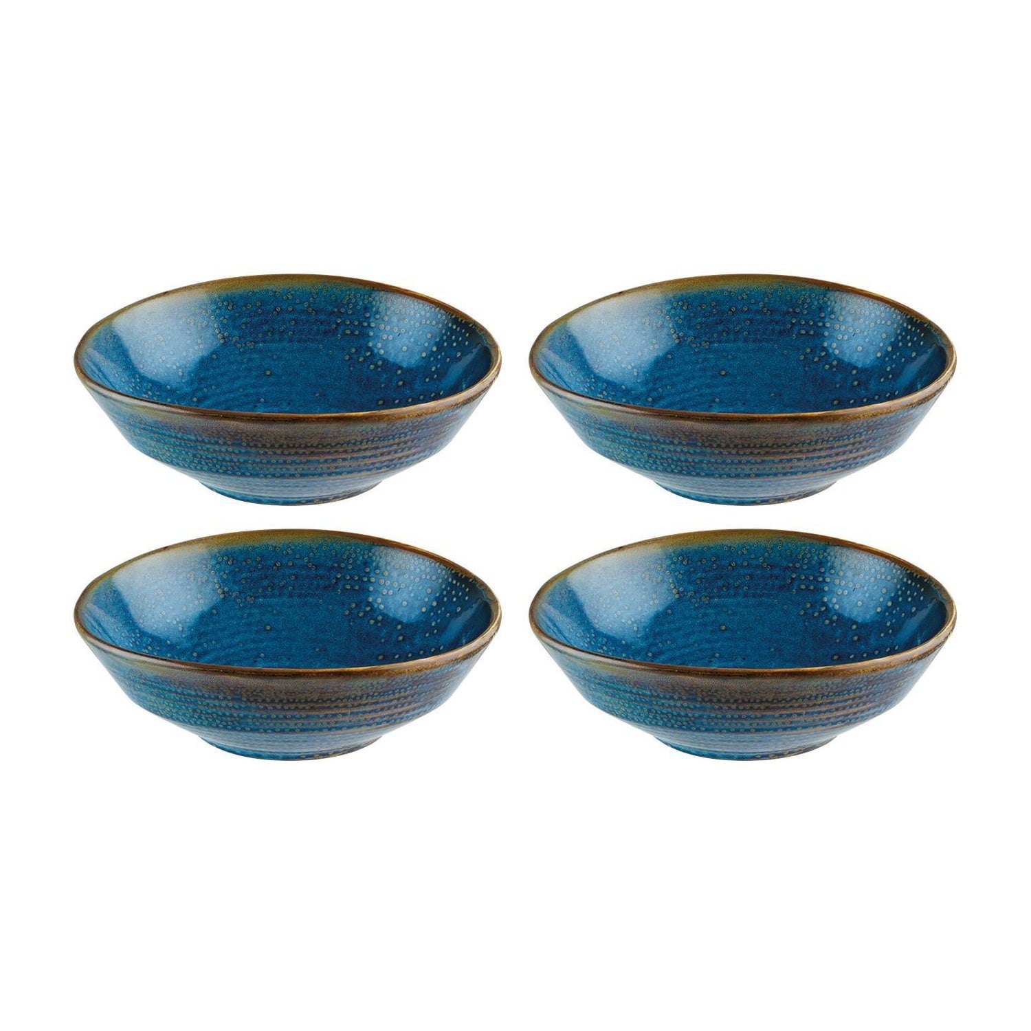 Bonna China Sapphire dia.6.75" h:2.5" 24 oz. Round Blue Porcelain Bowl (Set of 4)