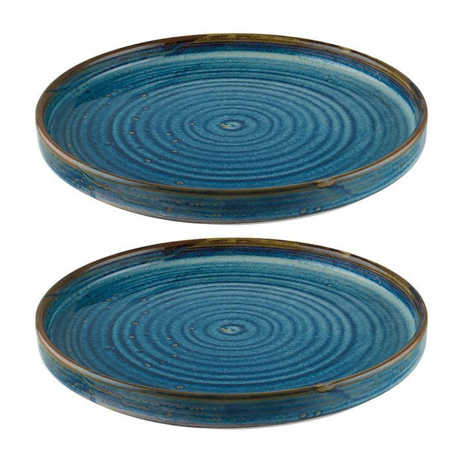 Bonna China Sapphire dia.10"  Round Blue Porcelain Plate (Set of 2)