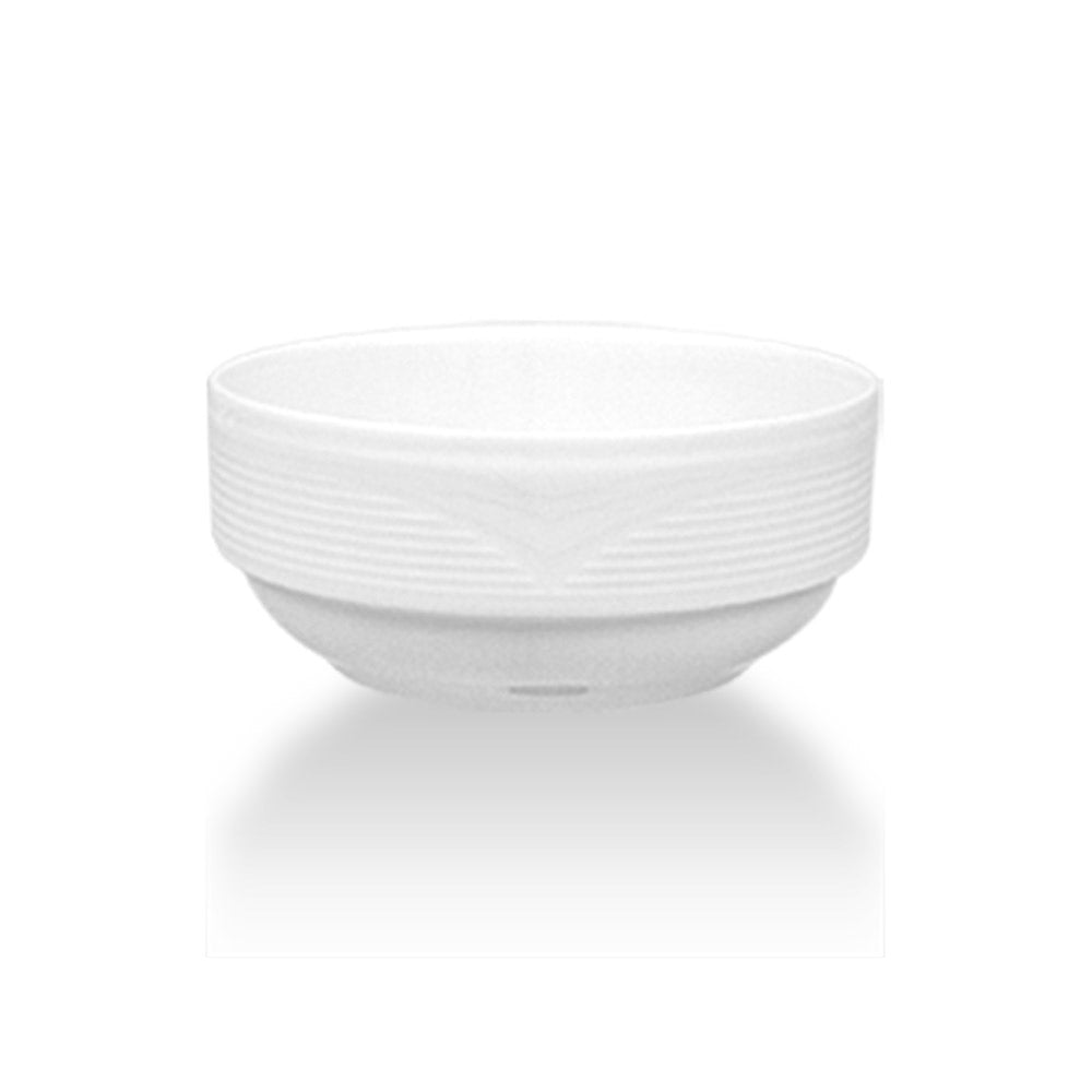 Porcelain Saturn dia.4" h:1.75" 8 oz. Round White Porcelain Bowl (Set of 4)