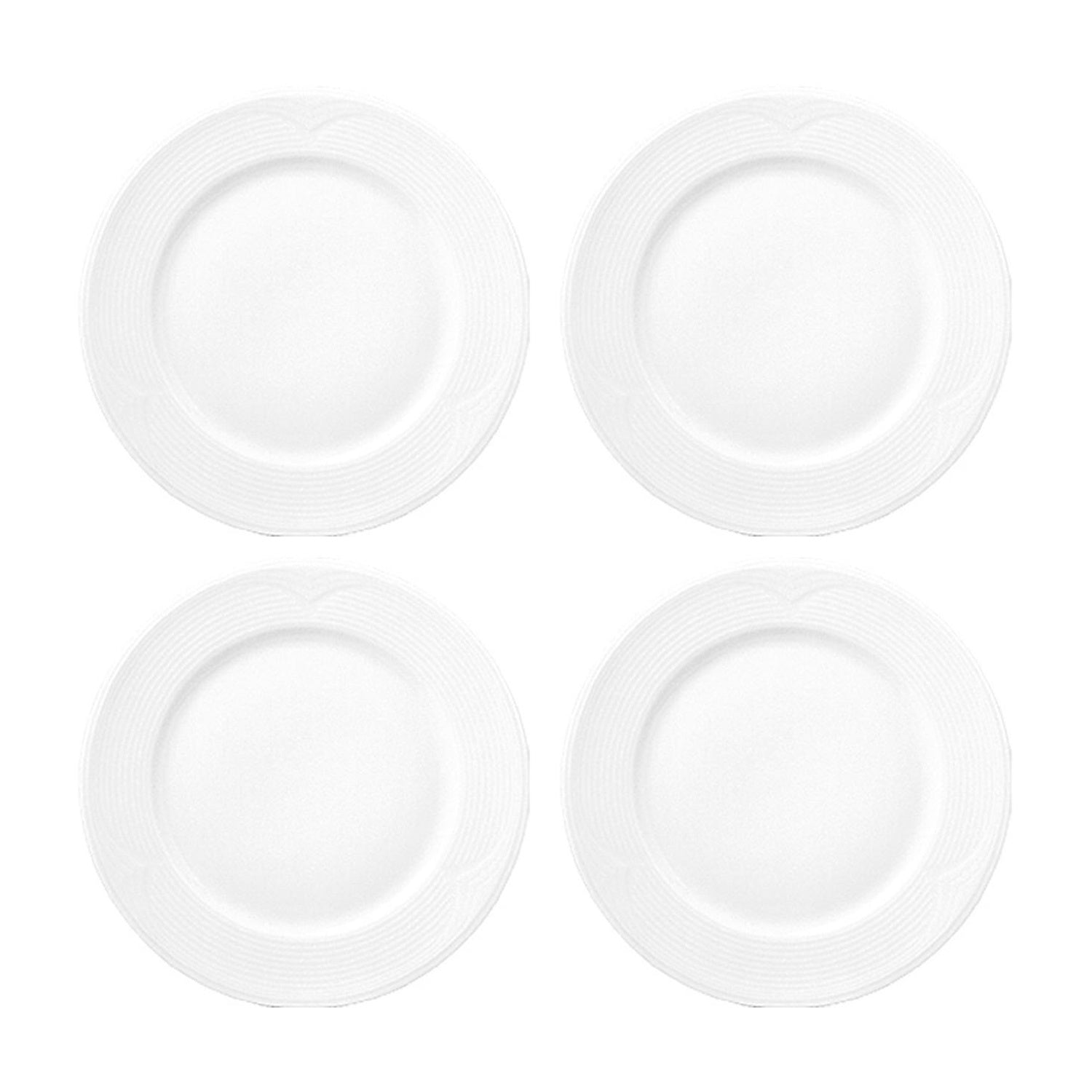 Porcelain Saturn dia.6.25" Round White Porcelain Plate (Set of 4)