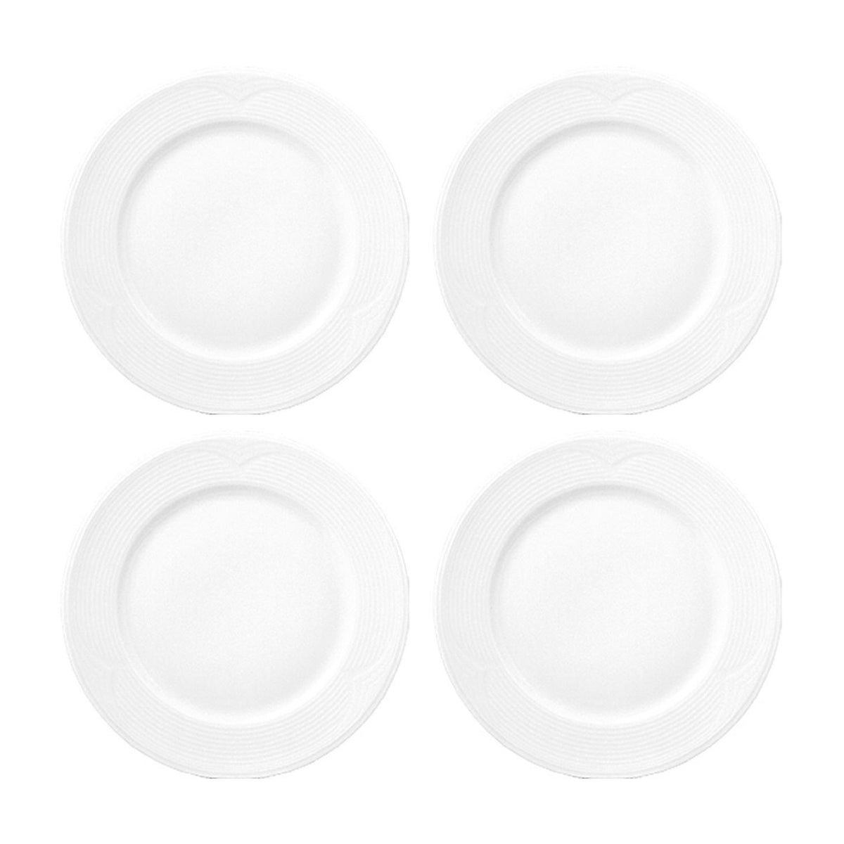 Porcelain Saturn dia.6.25" Round White Porcelain Plate (Set of 4)