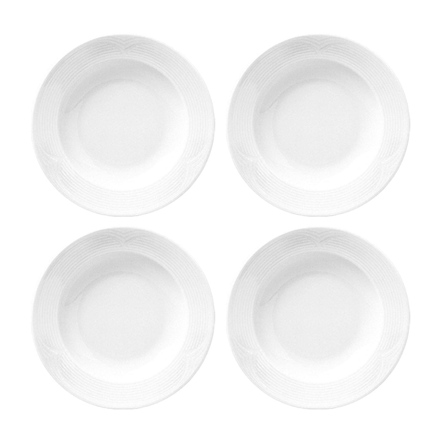 Porcelain Saturn dia.8.5" h:1.25" 8 oz. Round White Porcelain Bowl (Set of 4)